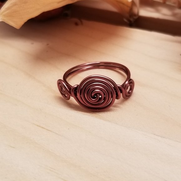 Handmade Copper Swirl Ring - Picture 2 of 5